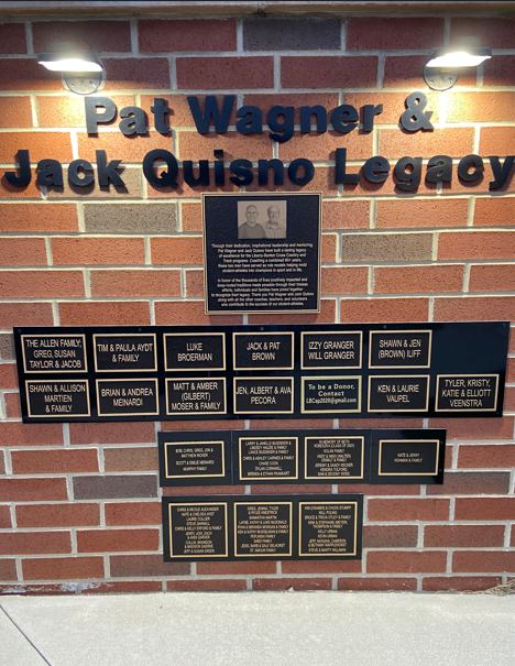 Jack Quisno and Pat Wagner recognition wall